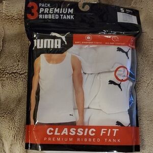 Puma Men's White Ribbed Tank 3-Pack